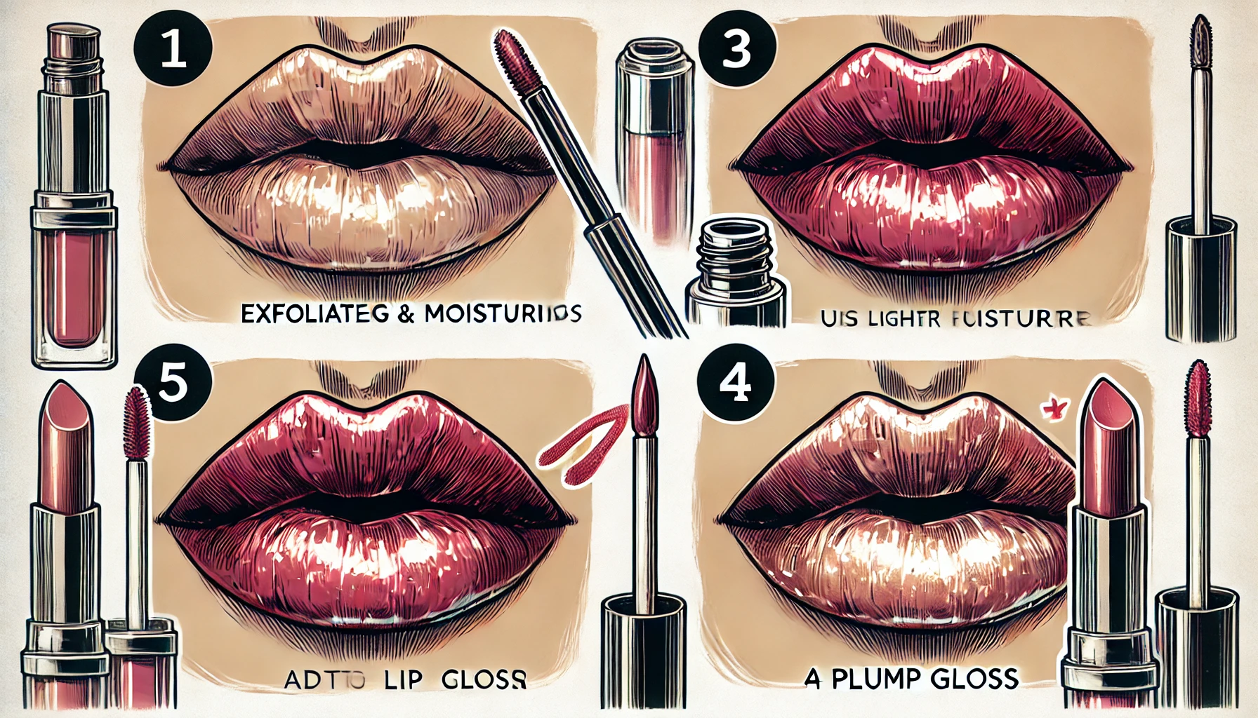 Ai-generated image of how to make lips Bigger naturally