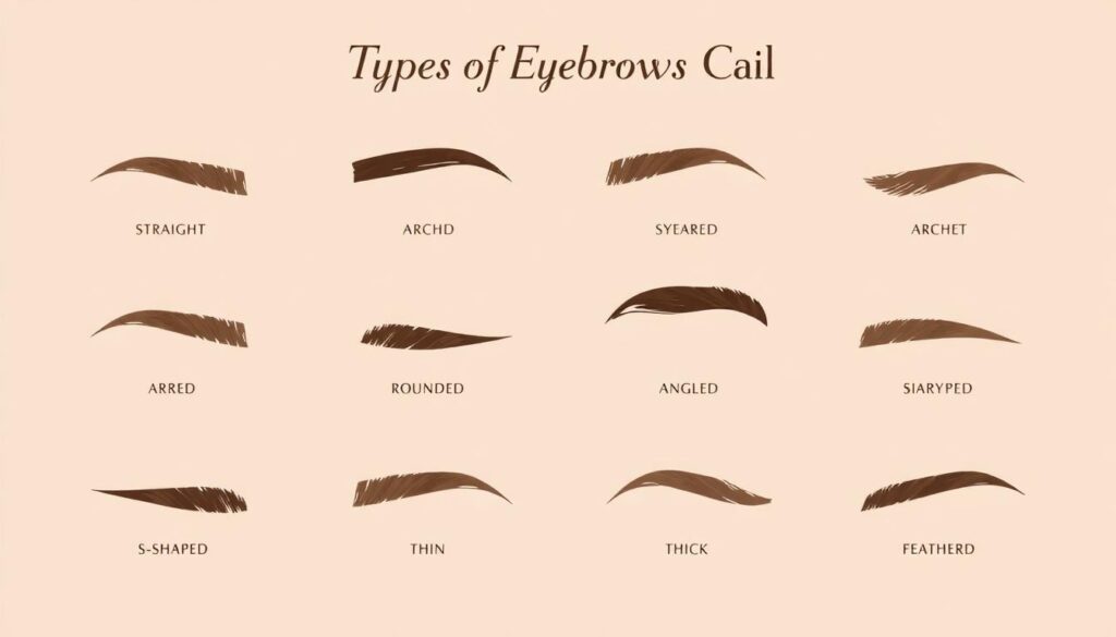 Ai generated images of different types of eyebrows.