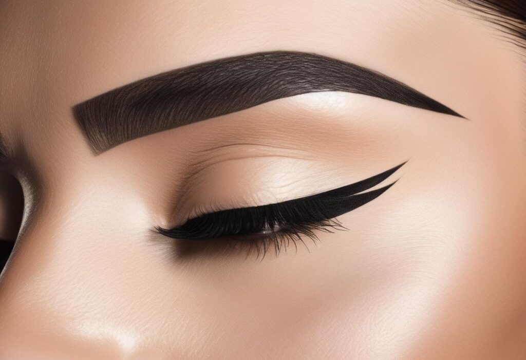 Ai generated image Sharply angled eyebrow shapes