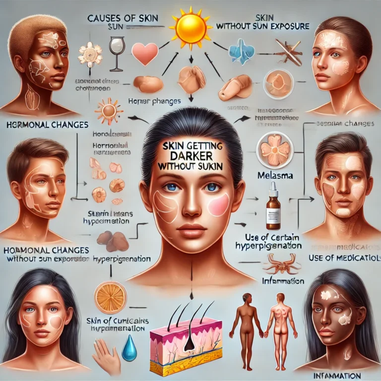 AI-generated image about why my skin is getting darker without sun.