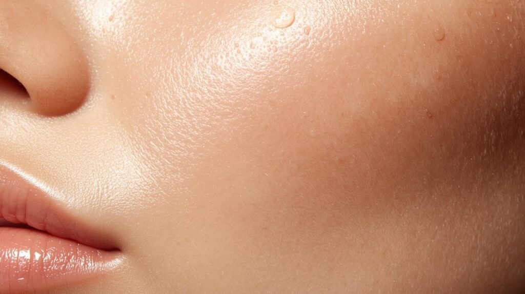 One beautiful lady showing her glowing skin.