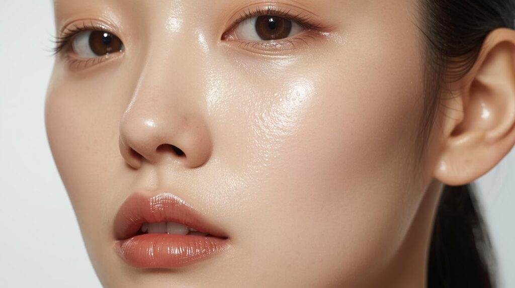 A lady who have a very pretty glass skin.