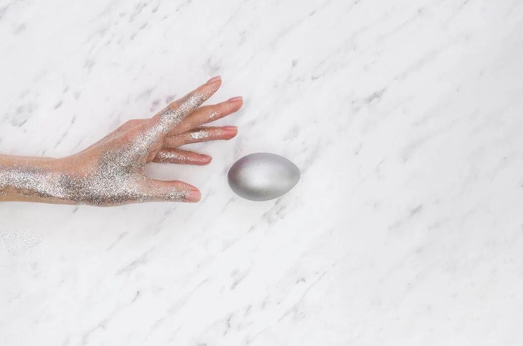 white glitter french tip nails.